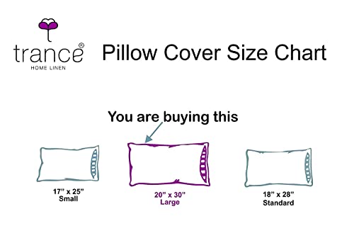 Image of Trance Home Linen 300TC 100% Cotton Jacquard Checks Pillow Covers | Set of 2 Pillow Cases |Standard Size (20 x 30 inch, Dark Grey)