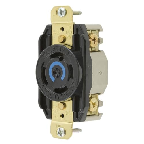 Hubbell Wiring Device-Kellems Locking Receptacle, Industrial, 30, Black (HBL2720)