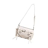 Sac à main cylindrique tendance style coréen en cuir synthétique souple avec sangle réglable pour diverses occasions Sac à main de bureau de grande capacité, blanc