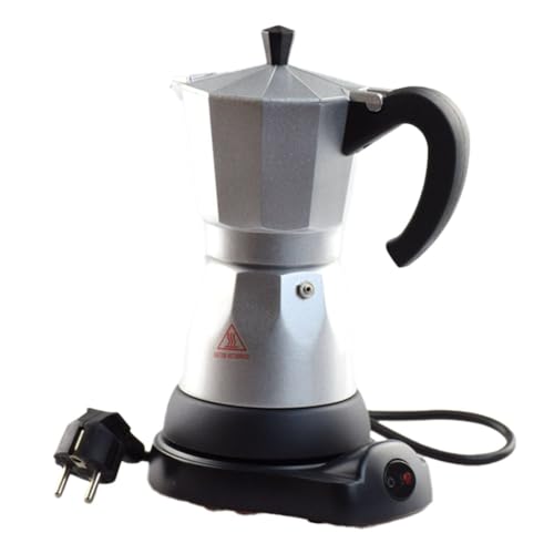 UDSKNV[KSL Cafetera Cafetera Espresso Eléctrica de 6 Tazas Cafetera Moka Cafetera Moka Portátil de 300 Ml con Base Desmontable Enchufe Europeo