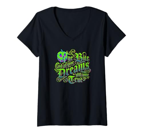 T-shirt Disney Villains femme col V en coton respirant imprimé durable