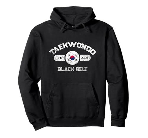 2025 Taekwondo Black Belt Achievement Diseño de bandera coreana Sudadera con Capucha
