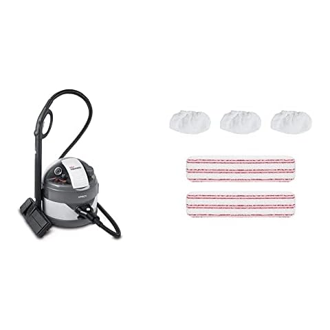 Polti Vaporetto Eco PRO 3.0, Limpiador a vapor, 4,5 bar, Made in Italy + Polti PAEU0324 Kit 2 paños de Microfibra y 3 Fundas Compatible con Las Series Vaporetto, Classic, Eco Pro, Textil Cover