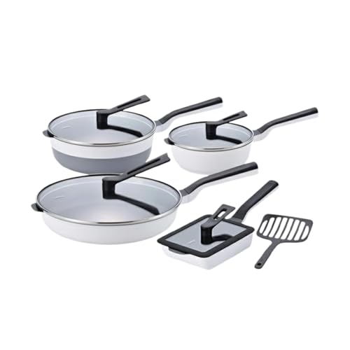 レミパン3点 & エッグ & 蓋 & ターナー (ホワイト) RHF-951[ remy レミパン レミパンエッグ フライパン ターナー セット 蓋つき ガス IH対応 平野レミ キッチン用品 ]