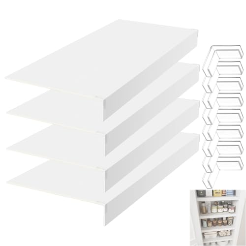 Wire Shelf Covers Set of 4, 36x12x3 in, Durable PVC Shelf Cover for Wire Shelving Pantry, Kitchen Faux Wood Rack Covers, Moisture-Resistant & Easy-to-Clean Organizer Liners, White