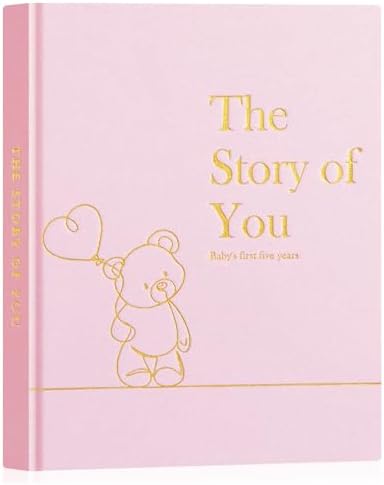 Lanpn Hello Baby Memory Book, eerste 5 jaar aandenken met doe-het-zelf venster, linnen babydagboek, herinneringen, plakboek, pasgeboren mijlpaalalbum voor jongens, meisjes, nieuwe ouders (groen, 154