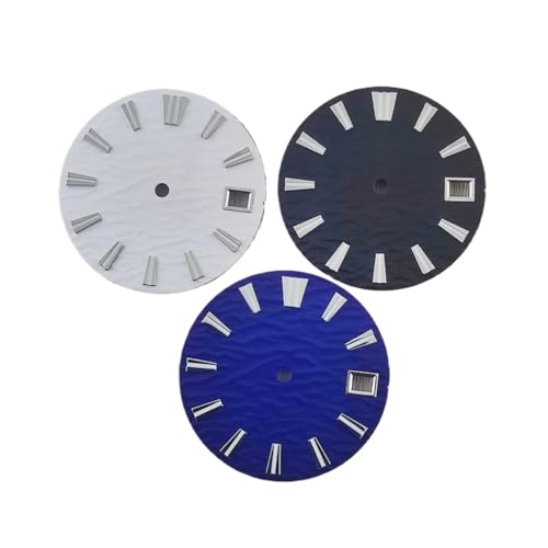 Cadran NH35 stérile noir ondulé pour réparer une montre à date lumineuse
