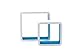 King Collection King Home m1105002/A Set 2 Stück Regal Quadra abgerundet in MDF zweifarbig, Weiß/Hellblau, 26 x 10 x 26H 20 x 10 x 20h