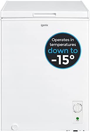 Igenix IG100 Freestanding Chest Freezer, 99 Litre Capacity with Freezer Basket, Suitable for Outbuildings and Garages, White