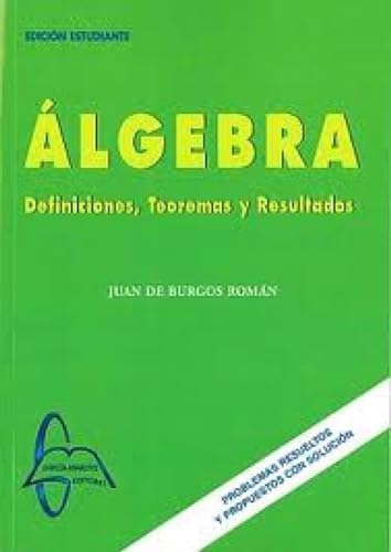 Portada de Algebra: Definiciones Teoremas Resulados
