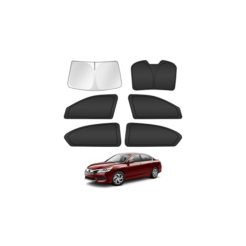 T TGBROS Windshield Sun Shade for Honda Accord 2013 2014 2015 2016 2017 Car Window Shades Thicken UV Block and Blackout Privacy Foldable Sunshades 6PCS Accessories Keep Cool Sun Visor Covers by T TGBROS - Used condition - US$57.94