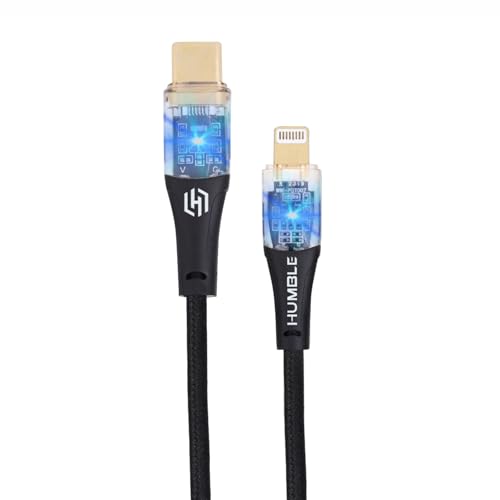 HUMBLE Premium Nylon Braided 27W / 4A Type C to Lightning, 480mbps Data Transfer Speed, LED Connectors on Both Ends, 1.2M Length, Compatible With iPhone, iPad, Macbook, iMac, Airpods- Black (B0D31NJTNV) Amazon Price History, Amazon Price Tracker
