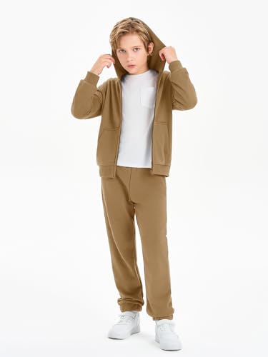 Image of Haloumoning Boys Sweatsuits Kids Active Zip Hoodie Sweatershirt and Jogger Sweatpants 5-14 Years