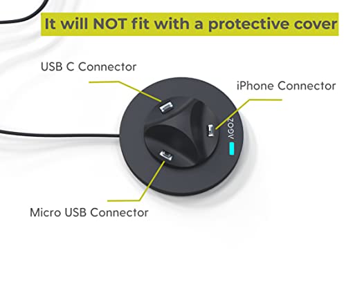 Agoz 3In1 Type C Micro Usb Charging Dock Desktop Charger Station For Samsung Galaxy Note 20 10, S22 S22+ S20 Fe S10 S9 S8 S7 A71, Lg Wing Velvet K51, Google Pixel 6, Iphone 14 13 12 Xr X 8 Se (Black) #TOP1