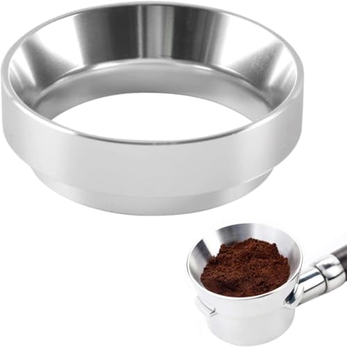 Image of THW Coffee Accessories, Portafilter 51mm, Powder Ring for Espresso Ground Coffee Brewing, Magnetic Filter for Prevent Spilling, Coffee Filter Machine Accessories (Silver)