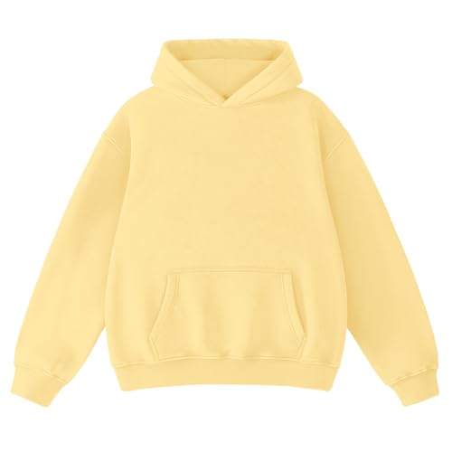 Image of FAIABLE Womens Oversized Acid Wash Hoodie Unisex Heavyweight Cotton Hoodies Fleece Vintage Washed Sweatshirt Women Men