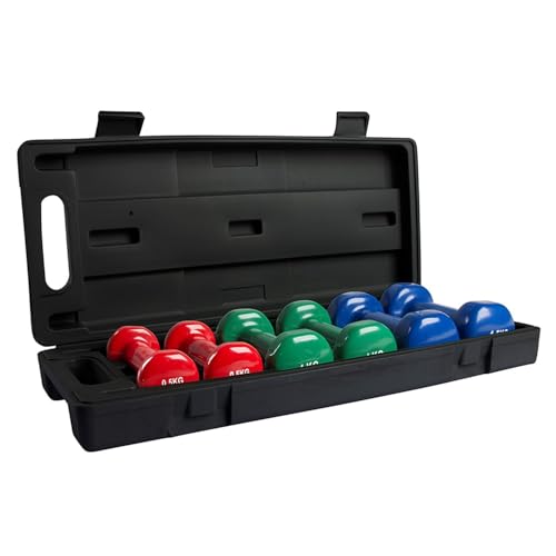 VirtuFit Juego de mancuernas de vinilo con maletín