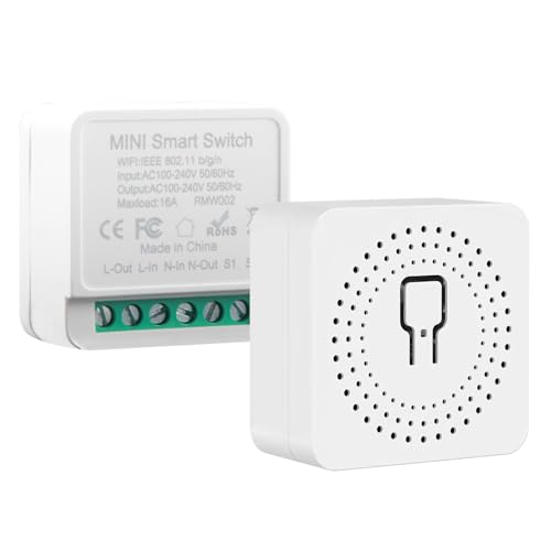 2 Packs Wifi Smart Light Switch, WLAN Bluetooth Wireless Switchs Remote Control 240V 10A DIY App Remote Control Fits Behind Wall Switch Compatible with Smart Life, Google Home, Alexa Echo, Tuya