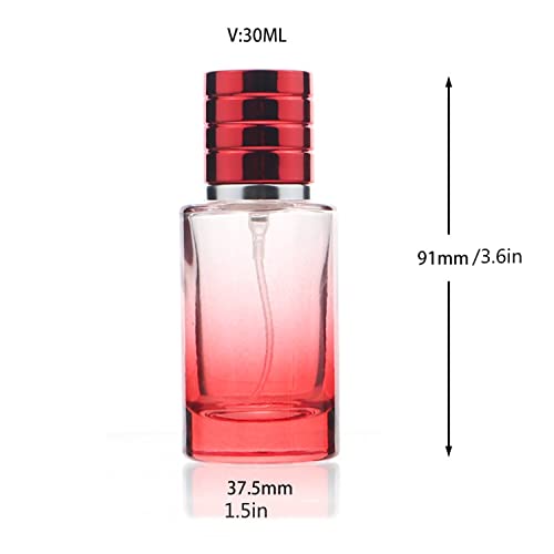 30ml Mini Portable Travel DIY Dispensing Spray Bottle (8 Pack) - Gradient Red Glass Bottle Fragrance Dispensing Container Sampling Essential Oil Freshener2