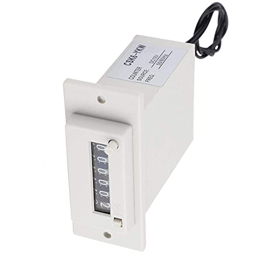 6-Digit Electromagnetic Pulse Counter, DC 12V Powered, for Counting Production, RPM or Events in Industrial and DIY Applications