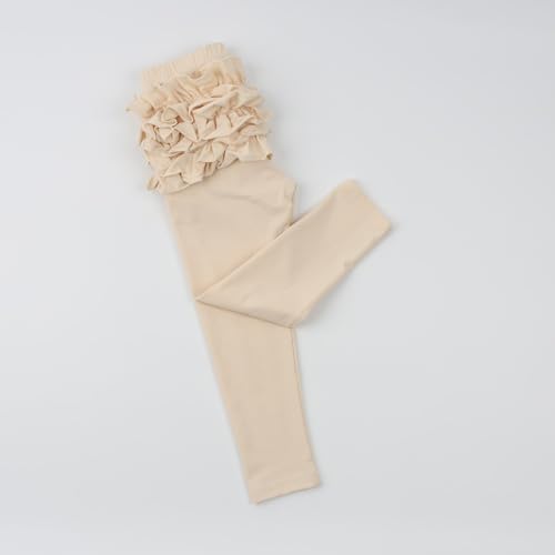 Image of HOOLCHEAN Baby Toddler and Little Girls Ruffles Buttocks Leggings Solid Color Pants