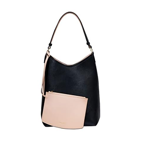 Campo Marzio Mothers Day Gifts Hobo Bags for Women Leather Shoulder Bag with Removable Pouch and Magnetic Fastening Hang Bag Premium Italian Designer Black Cover