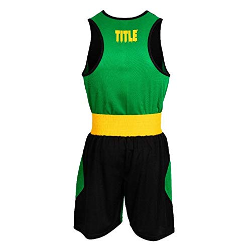 Title Boxing WBC Amateur Boxing Competition Outfit, Black/Green, Medium