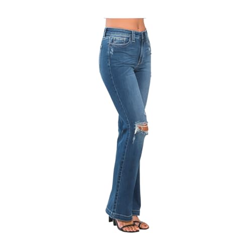 Judy Blue Mid Rise Distressed Bootcut Jeans2