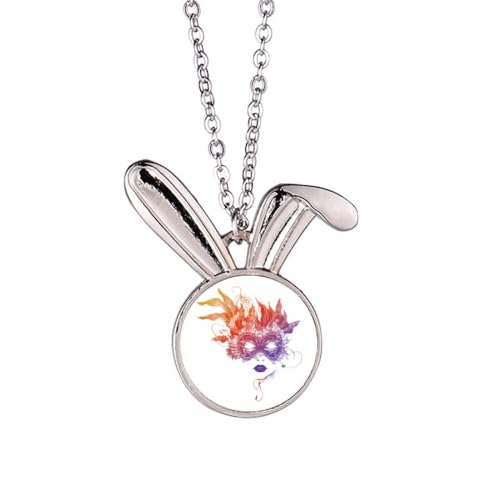 Collier lapin Happy Carnaval de Venise pendentif Grhead pour femme et fille