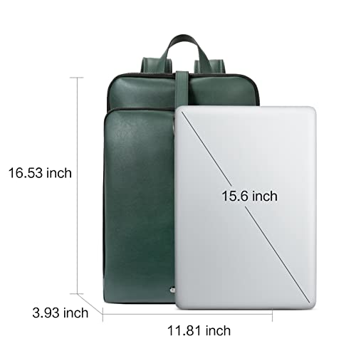 Image of CLUCI Leather Backpack for Women, 15.6 inch Laptop Bag, Large Genuine Work Backpack Travel Back