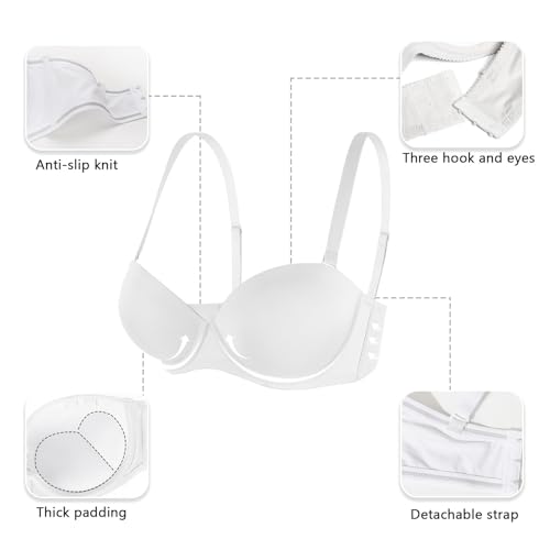 Image of Plusexy Women's Push Up Strapless Bra Padded Wire Convertible Multiway Bras | Halter Non Slip