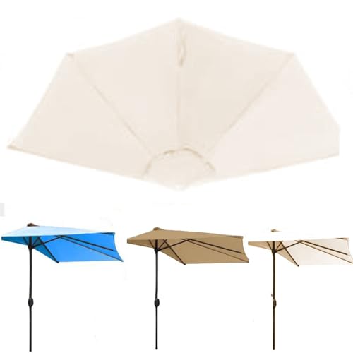 ZYXQQJ Halber Sonnenschirm Ersatzdach 2.7m 5 Streben Halbrund Sonnenschirm Ersatzbezug...