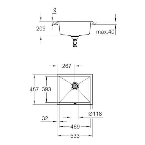 Grohe K700U Lavello Da Cucina Rettangolare In Quarzo Composito - 4