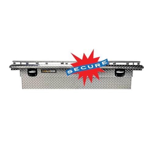 Camlocker S71LPRL 71in Low Profile Crossover Truck Tool Box with Rail - Polished Aluminum, Weather Tight Construction, Sliding Tool Tray Organizer, Made in USA