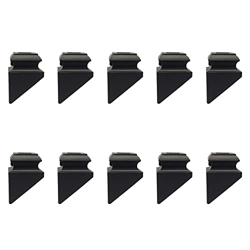 Baluster Pitch Lot de 10 paires de chaussures inclinées avec vis de fixation pour balustres carrées en fer de 1,27 cm Noir satiné