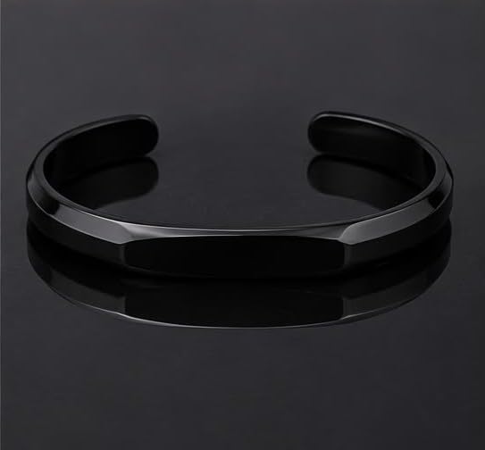 INDIESTYLE Black Metal Cuff Bracelet 21 cm - Image 3