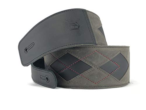 Anthology Gear "Everett" Full Grain Leather Guitar Strap For Electric, Acoustic, And Bass Guitars (Aged Steel / Wine) #TOP7