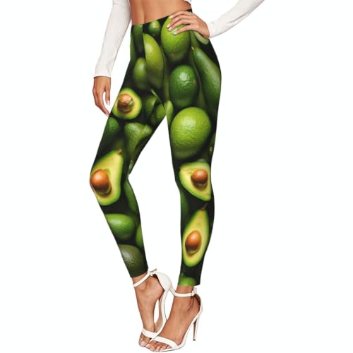Leggings elásticos de aguacate con ajuste flexible de longitud completa para mujer