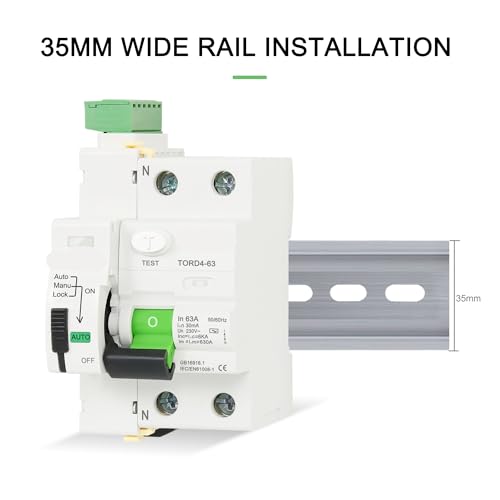 Disyuntor diferencial 2P 100mA 6A con recierre automático inteligente para cuadro eléctrico 4