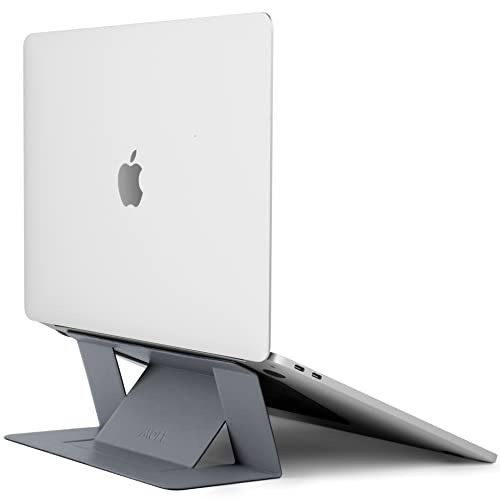 MOFT 【新アップグレード版】放熱穴付き ノートパソコンスタンド PCスタンド 二段階調整可能 超軽量 超極薄 折り畳式 人間工学設計 磁石設計 腰痛/猫背防止 Macbook Pro/Air/タブレット/その他ノートPC 最大15.6インチまで対応 (粘着式(15°&25°), クールグレー)