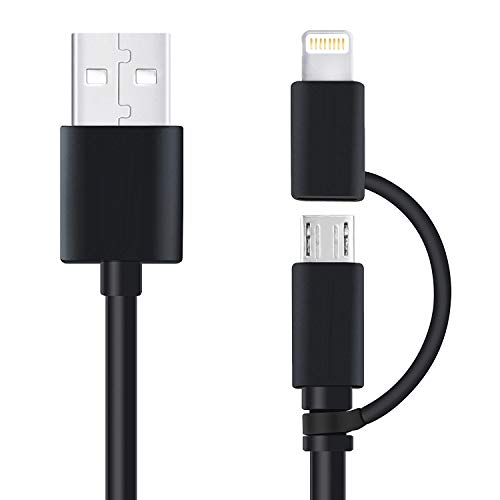 iXCC [2in1] MFi Lightning and Micro USB Charging Cable, 3 Feet Dual Connector Sync and Charge Cable for Apple/Samsung/Android/Windows Device