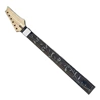 This custom inlay guitar neck features a maple and rosewood construction with 24 frets, offering a distinctive appearance for DIY electric guitar projects. Designed as a bolt-on replacement, this unfinished neck allows you to sand, seal, and finish a...