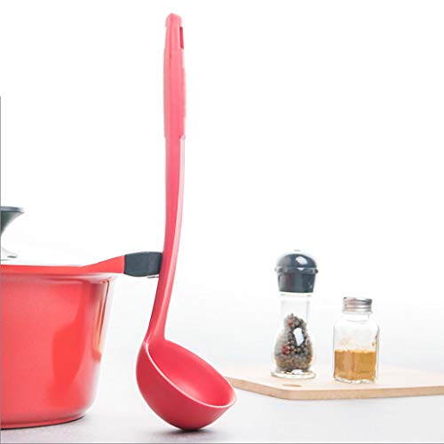 Cucharas De silicona de mango largo cuchara grande for el hogar de cocina antiadherente duradero Pot Dedicado de Alta Temperatura Cuchara espesado Longitud 35.9Cm Cucharas de postre ( Color : 1 pack )