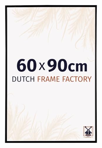 Dutch Frame Factory - Bilderrahmen 60x90 cm - Schwarz Matt - Bilderrhamen aus Kunststoff mit Antireflex Kunstglas - Fotorahmen 60x90 cm - Easy
