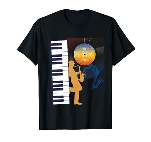 Álbum de registro de notas musicales saxofón piano teclado relax jazz Camiseta