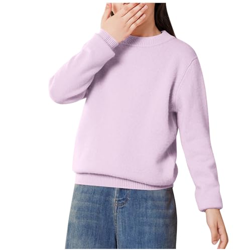 Girls Sweaters Crewneck Long Sleeve Sweatshirts Casual Knitted Cotton Winter Warm Pullover Tops 2-14 Years