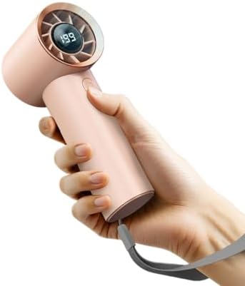 SWEETFULL Portable Handheld Turbo Fan - High Speed Personal Cooling Fan with LED Display, 3600mAh USB Rechargeable, Ideal for Travel, Home, and Office; Great Choice for Men, Women, and Parents (Pink)