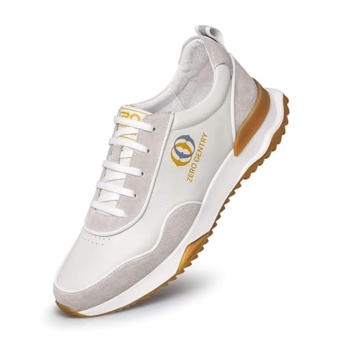 ZRO Men's Handmade Light Luxury Top-Layer Cowhide Leather Casual Sneakers - Comfort Office & Walking Shoes