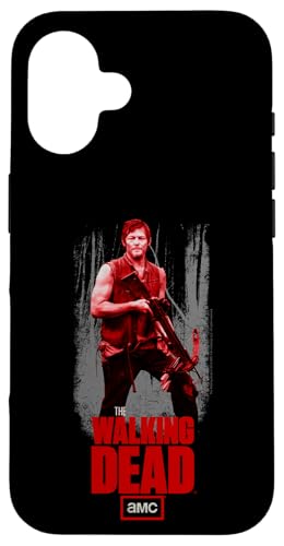 Coque iPhone 16 Daryl Dixon The Walking Dead en silicone noir protection antichoc pour smartphone