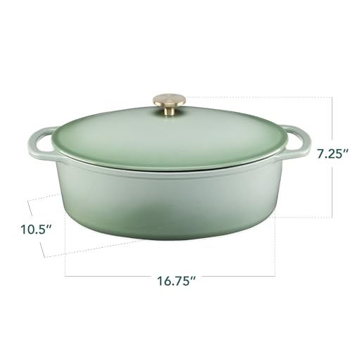 Best Choice Products Oval 7.5 Quart Enamel Cast-Iron Dutch Oven, Heavy-Duty Pre-Seasoned for Baking, Cooking w/Side Hand - Additional View